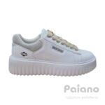 Americanino 514x00 pelle bianco riporto argento gomma alta